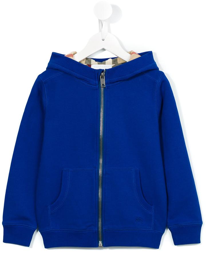Burberry Kids Zipped Hoodie, Boy's, Size: 8 Yrs, Blue