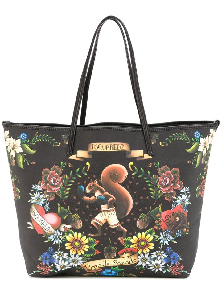 Dsquared2 Born In Canada Printed Tote - Black