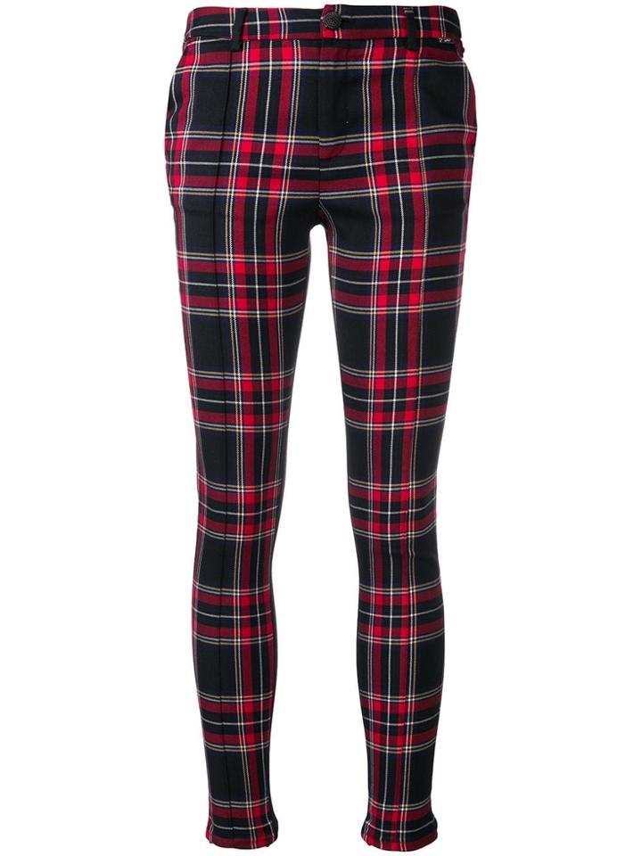 Liu Jo Tartan Skinny Trousers - Red