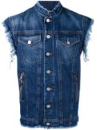 Vivienne Westwood Anglomania - Distressed Sleeveless Denim Jacket - Men - Cotton - S, Blue, Cotton