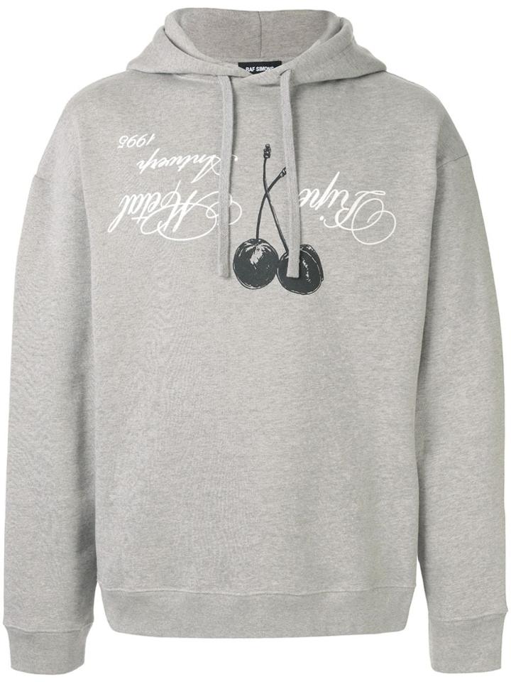 Raf Simons Graphic Print Hoodie - Grey