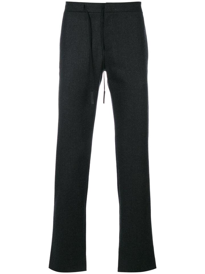 Maison Margiela - Casual Tailored Trousers - Men - Cotton/leather/virgin Wool - 52, Grey, Cotton/leather/virgin Wool