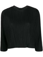 Pleats Please Issey Miyake High-neck Draped Top - Black