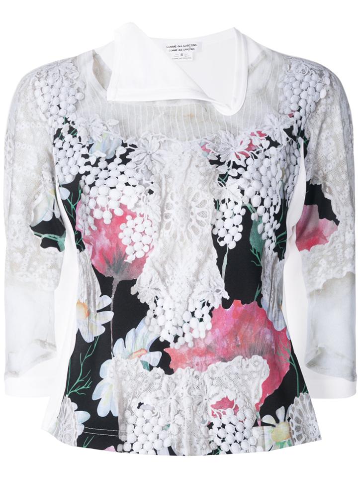 Comme Des Garçons Comme Des Garçons Embroidered Lace Jumper - White