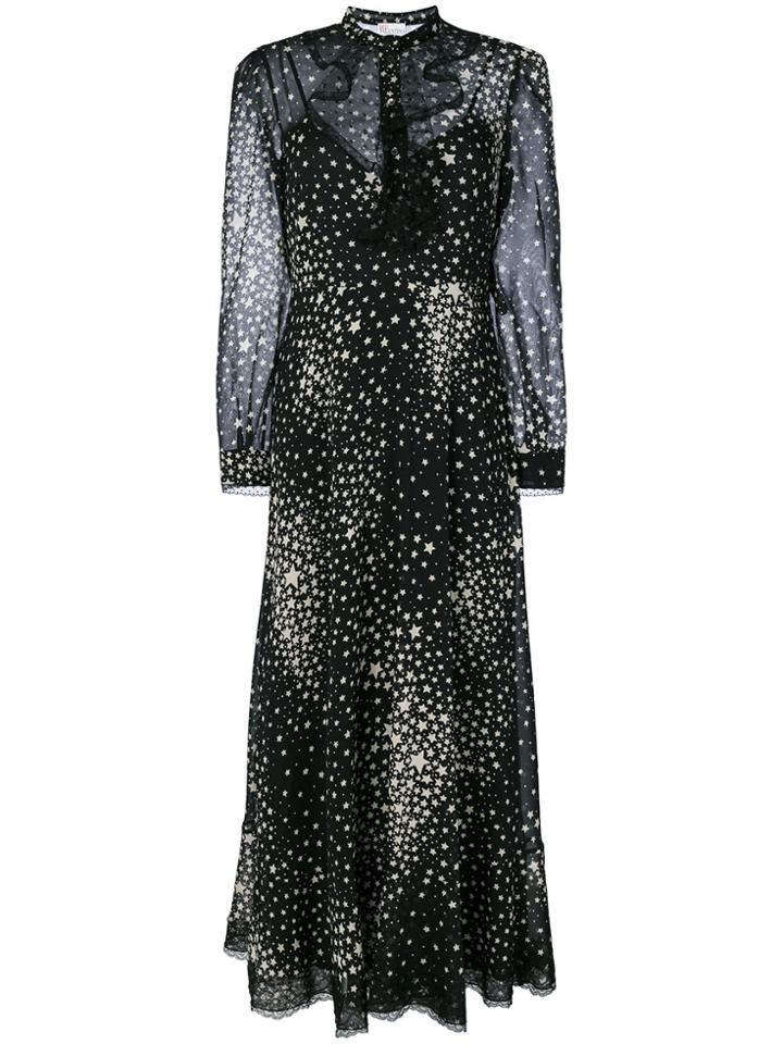 Red Valentino Star Print Maxi Dress - Black