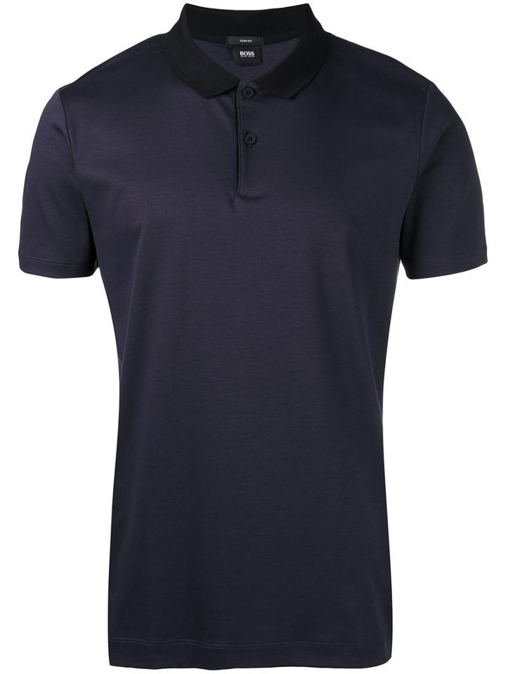 Boss Hugo Boss Plain Polo Shirt, Men's, Size: Xxl, Blue, Cotton