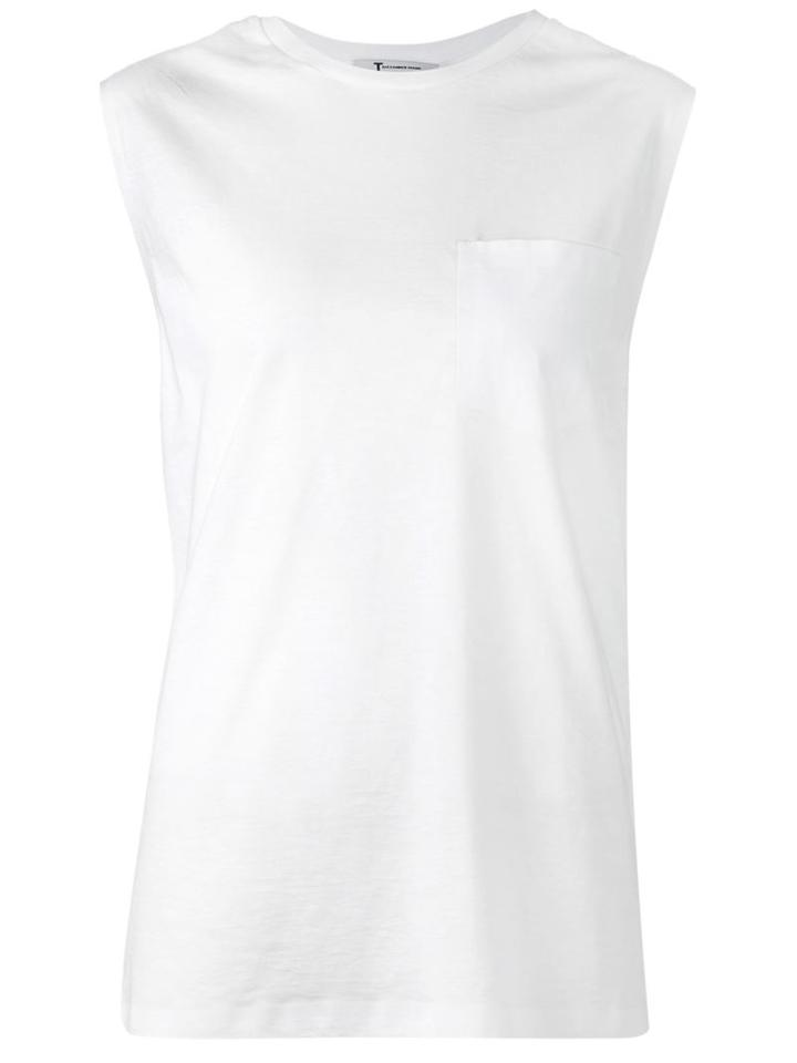 T By Alexander Wang Chest Pocket Tank Top, Women's, Size: S, White, Cotton