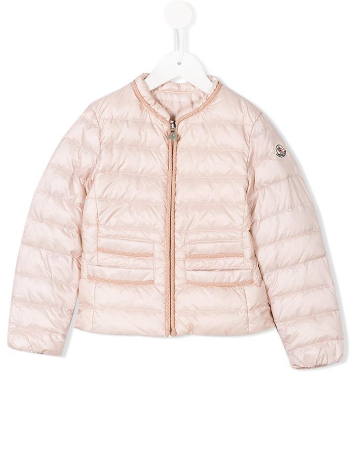 Moncler Kids Zipped Padded Jacket, Girl's, Size: 12 Yrs, Nude/neutrals