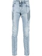 Pierre Balmain Biker Skinny Jeans, Men's, Size: 31, Blue, Cotton/spandex/elastane