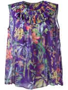 Rochas Printed Silk Tank, Women's, Size: 42, Pink/purple, Silk