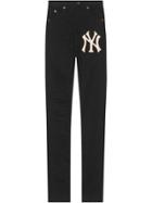Gucci Denim Skinny Pants With Ny Yankees&trade; Patch - Black