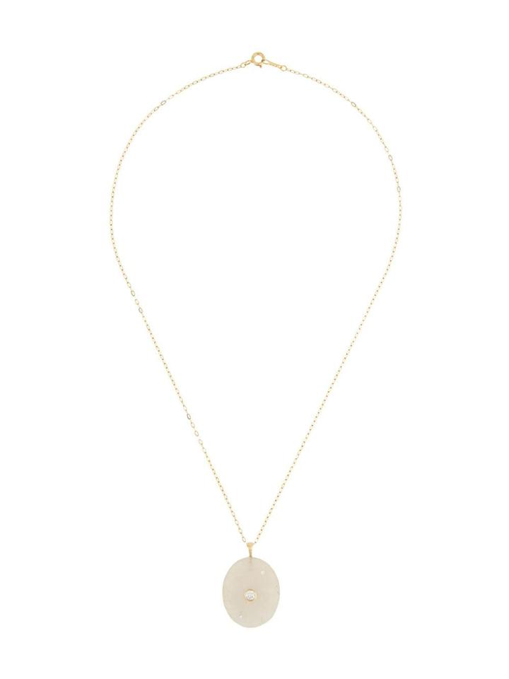 Cvc Stones 18kt Yellow Gold Wordly Pebble Stone And Diamond Pendant