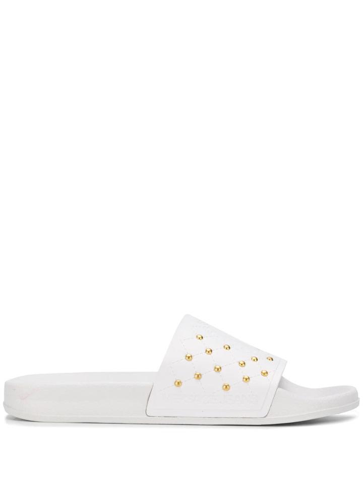Versace Jeans Studded Sliders - White