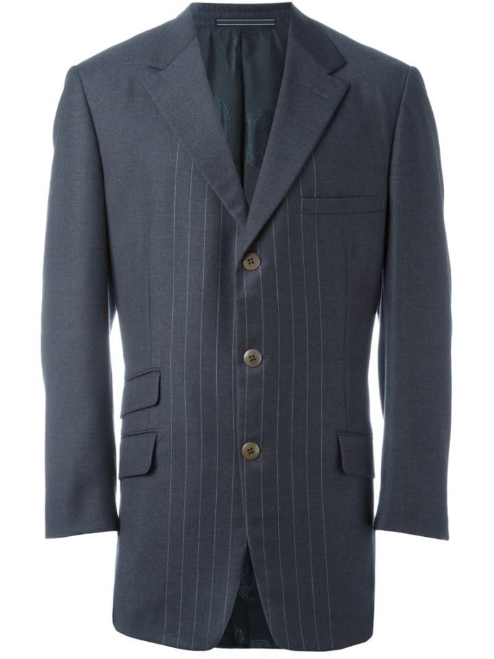 Versace Vintage Pinstripe Detail Jacket, Men's, Size: Xl, Grey