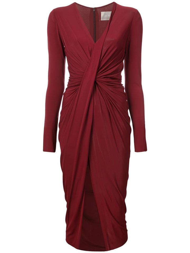 Jason Wu Ruched Detail Slit Dress - Red