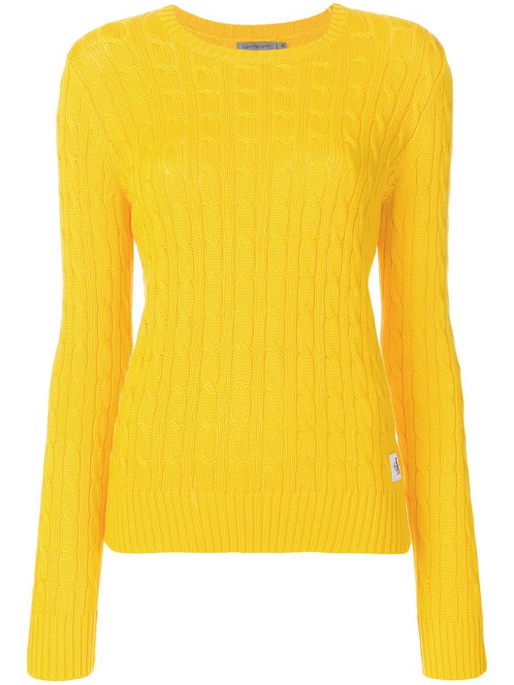 Calvin Klein Jeans Cable Knit Jumper - Yellow & Orange