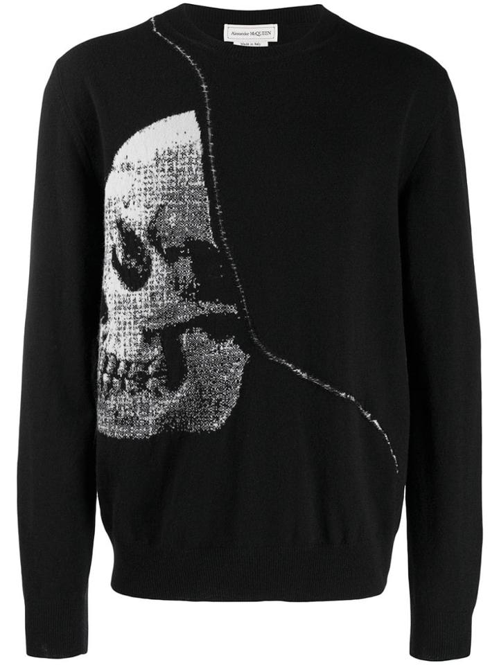 Alexander Mcqueen Jacquard Skull Sweater - Black