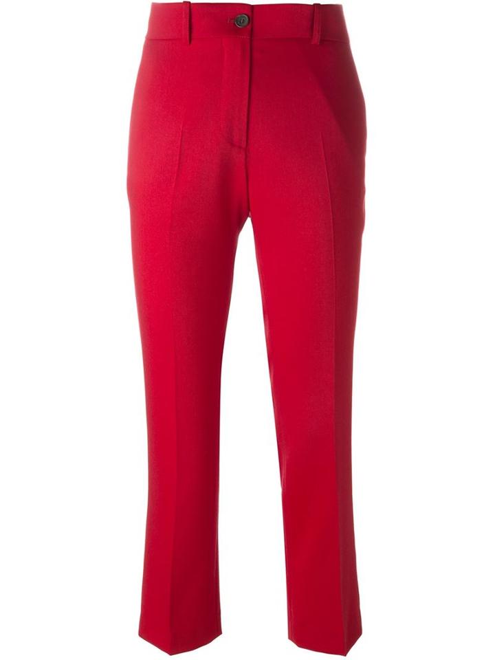 Jil Sander Navy Cropped Tailored Trousers