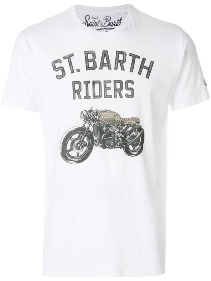 Mc2 Saint Barth Motorbike Print T-shirt - White