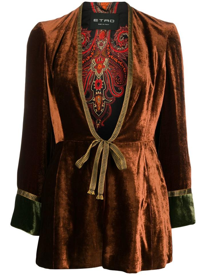 Etro Fitted Textured Jacket - Orange
