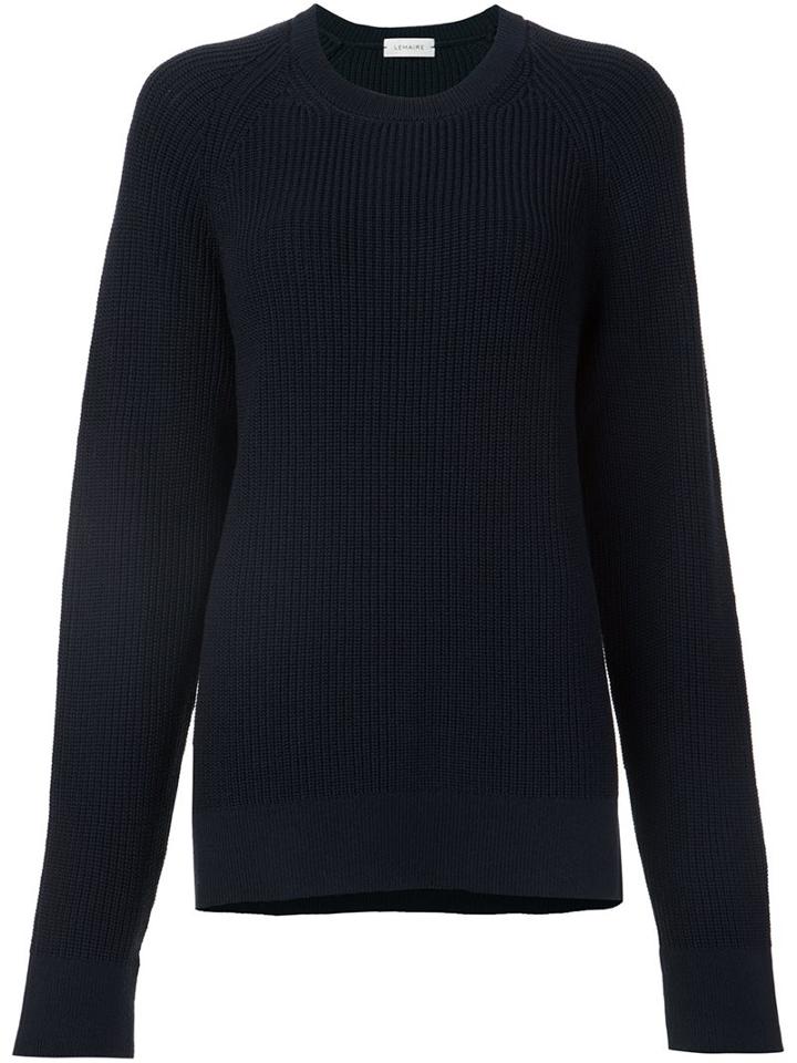 Lemaire Ribbed Jumper, Women's, Size: Small, Blue, Virgin Wool