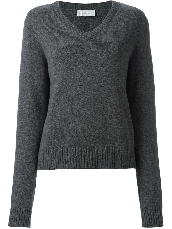 Faith Connexion V-neck Jumper, Women's, Size: Small, Grey, Cashmere