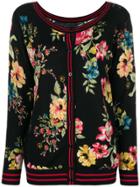 Twin-set Floral Knitted Cardigan - Black