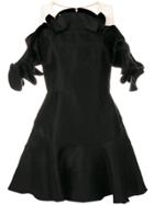 Antonio Berardi Satin Ruffle Trim Dress - Black