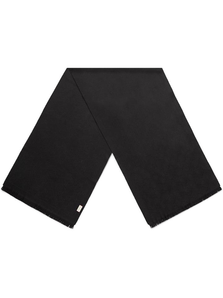 Gucci Gg Jacquard Pattern Knitted Scarf - Black