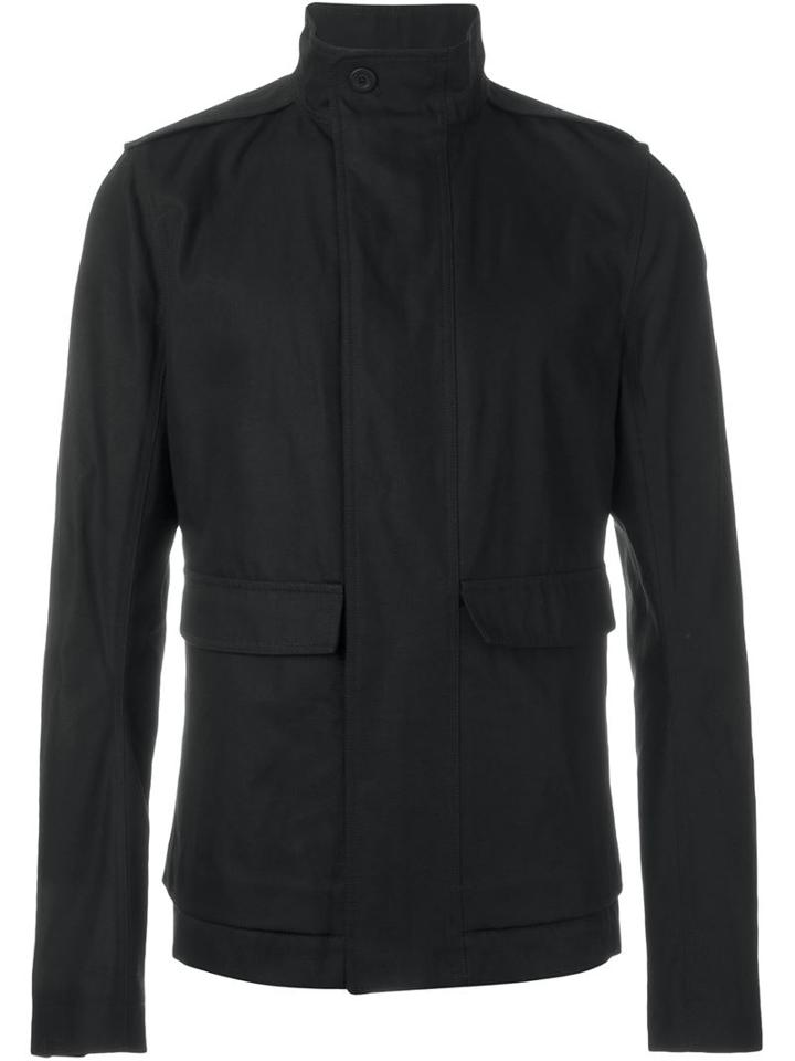 Rick Owens Funnel Neck Jacket, Men's, Size: 48, Black, Cotton/viscose/cupro