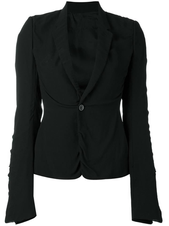 Rick Owens Gathered One-button Blazer - Black