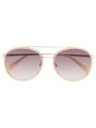 Zadig & Voltaire Round Aviator Sunglasses - Gold