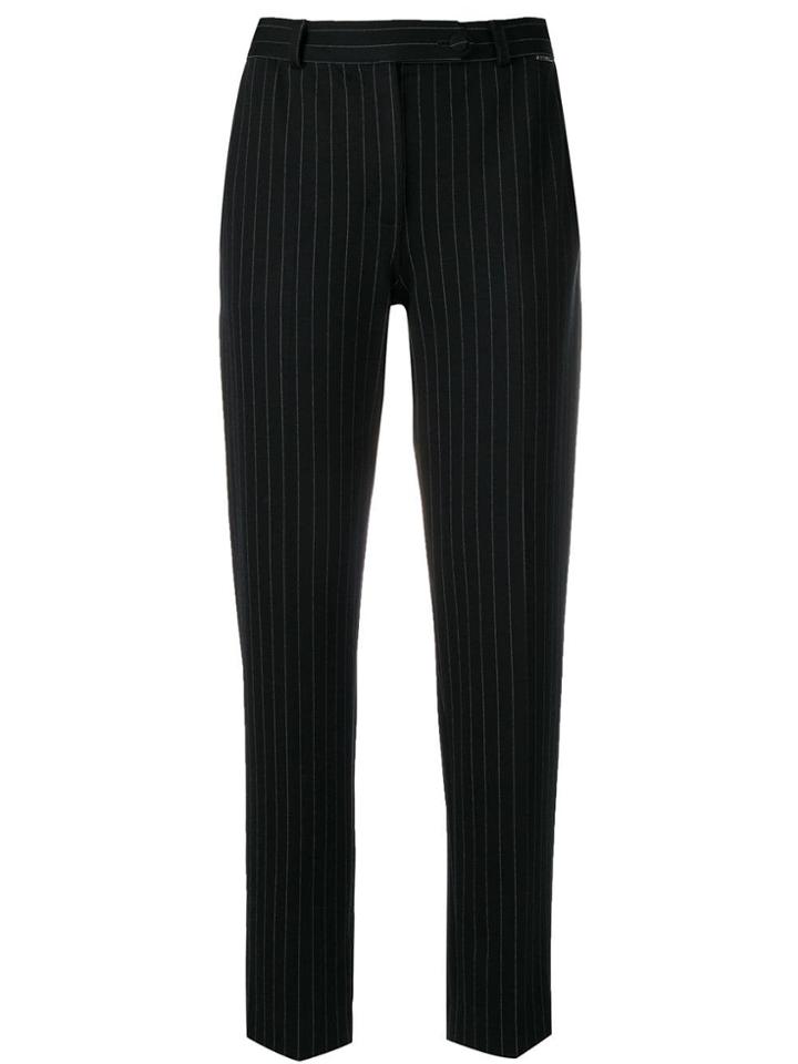 Styland Pinstripe Trousers - Black