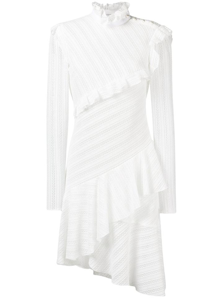 Philosophy Di Lorenzo Serafini Diagonal Lace Asymmetric Dress - White