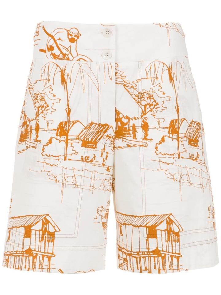 Alcaçuz Fiel Printed Top - White