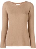 's Max Mara Boat Neck Knitted Jumper - Nude & Neutrals