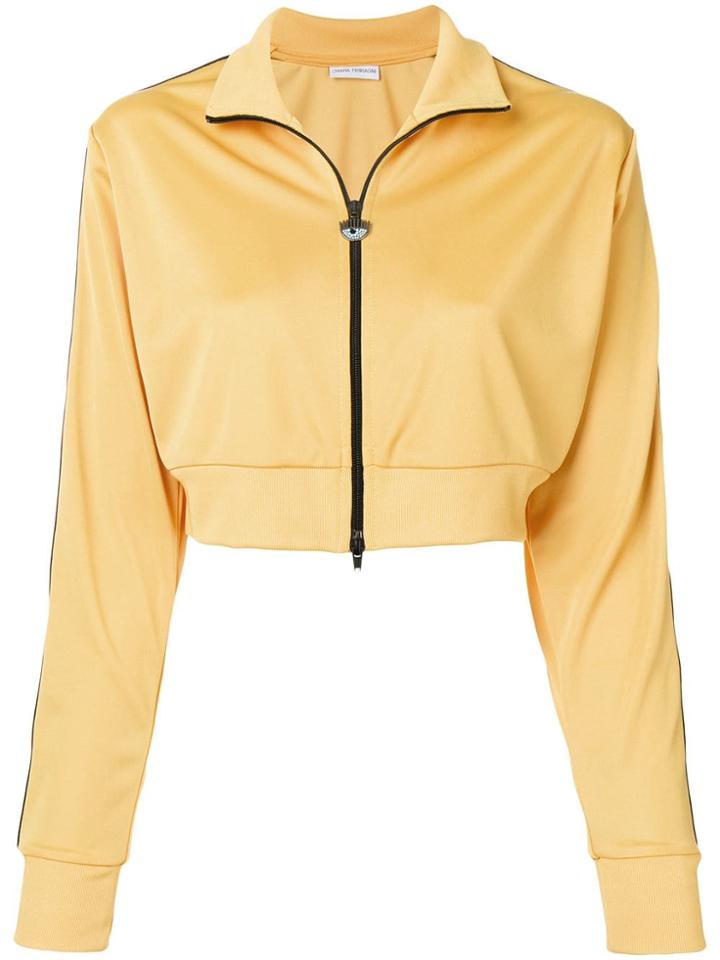 Chiara Ferragni Cropped Eye Sleeve Sweatshirt - Yellow