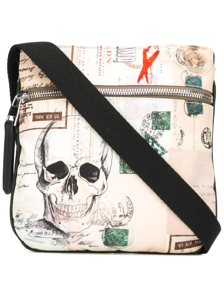 Alexander Mcqueen Letters From India Crossbody Bag, Men's, White, Polyamide