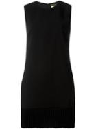Saint Laurent Pleated Hem Dress, Women's, Size: 36, Black, Silk/acetate/viscose/wool