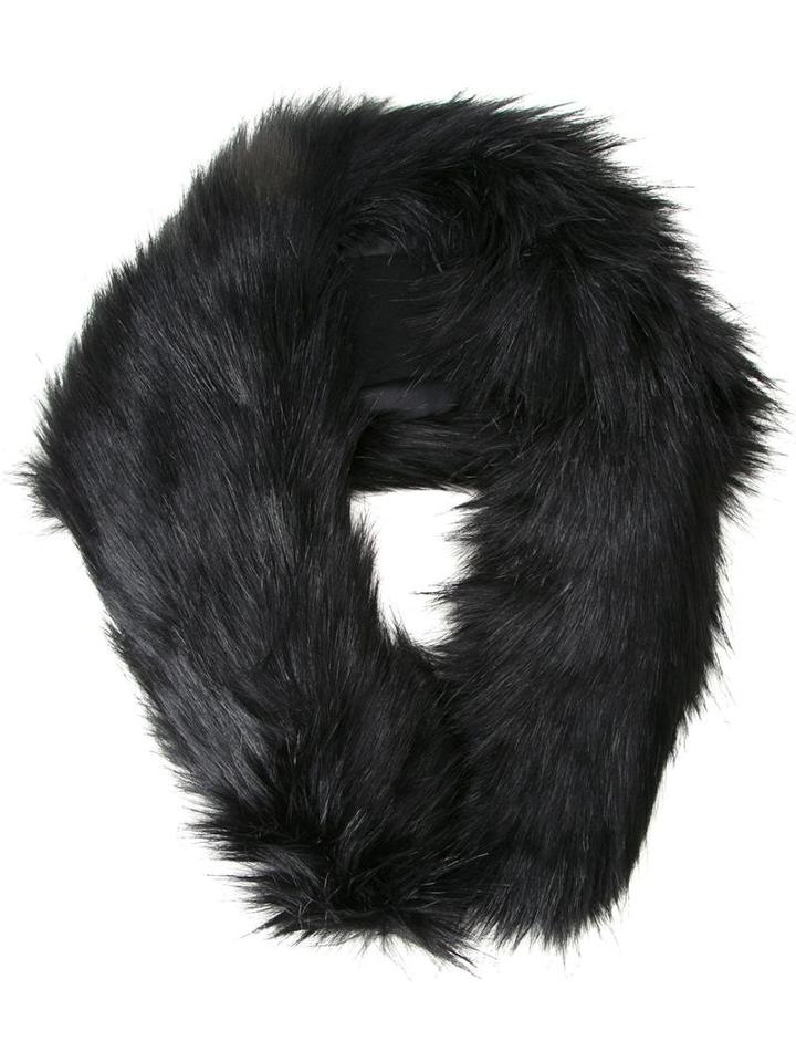 Le Ciel Bleu Faux Fur Muffler, Women's, Black, Acrylic