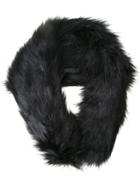 Le Ciel Bleu Faux Fur Muffler, Women's, Black, Acrylic