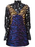 Kenzo 'runway Tiger Stripes' Dress, Women's, Size: 34, Silk/acrylic/polyamide/wool