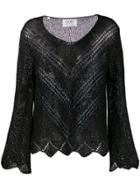 Snobby Sheep Sequinned Loose Knit Top - Black