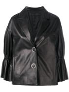 Drome Peplum Sleeve Buttoned Jacket - Black
