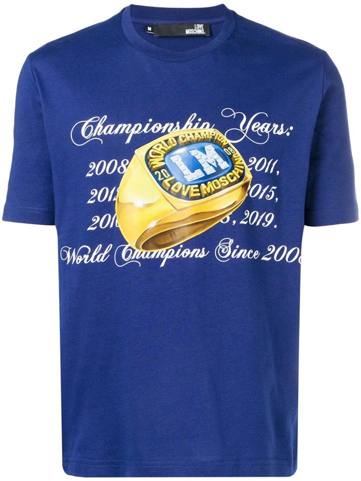 Love Moschino World Champions Print T-shirt - Blue