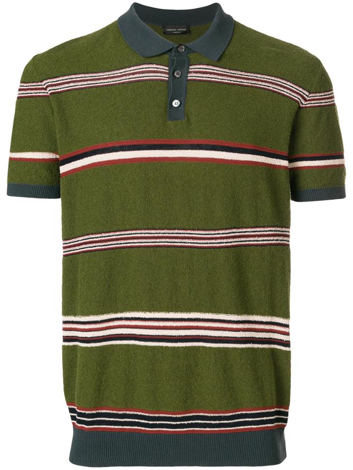 Roberto Collina Striped Polo Shirt - Green
