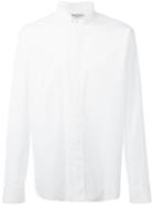 Saint Laurent Tucked Collar Shirt, Men's, Size: 42, White, Cotton