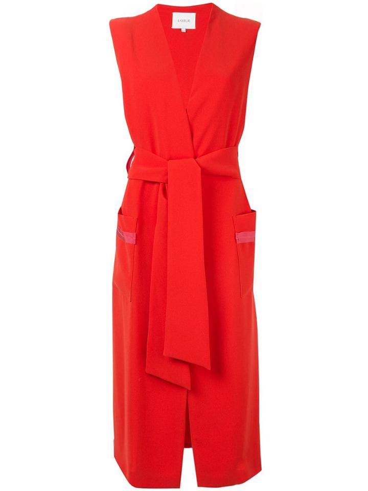 Layeur Tie-waist Gilet - Red