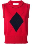 Pringle Of Scotland Argyle Patch Knitted Vest - Red