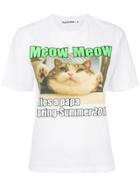 Filles A Papa Meow Graphic Print T-shirt - White